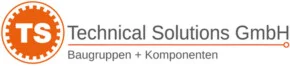 Logo der TS Technic GmbH mit Zahnradsymbol und Slogan „Baugruppen + Komponenten“